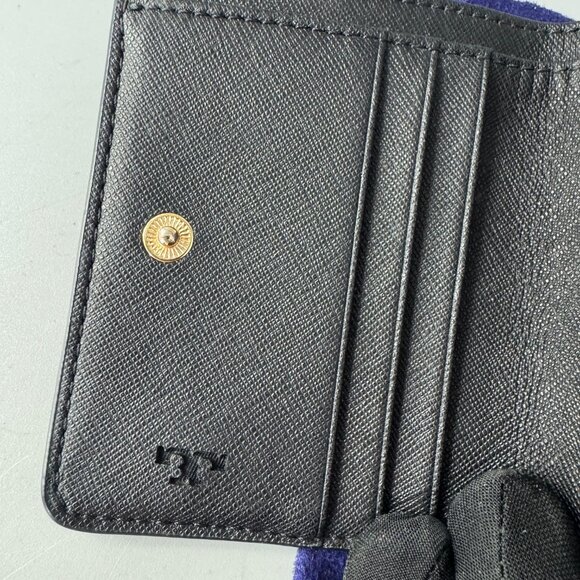 NWOT Tory Burch Robinson Bi-Fold Leather Wallet in Black - Picture 9 of 15